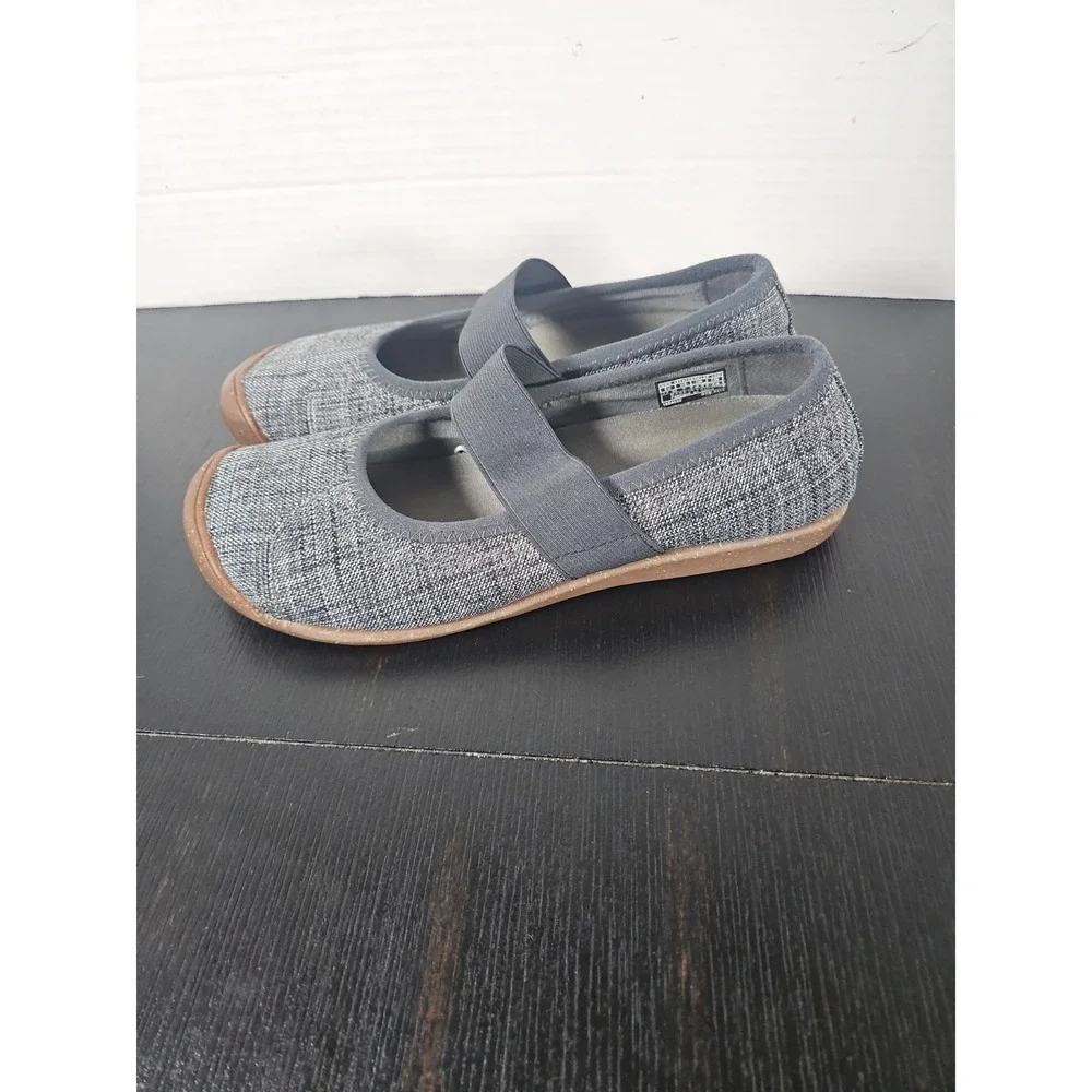 KEEN Women's Size 7 Sienna MJ Black/Gray Canvas Slip-On Mary Jane Shoes Nice